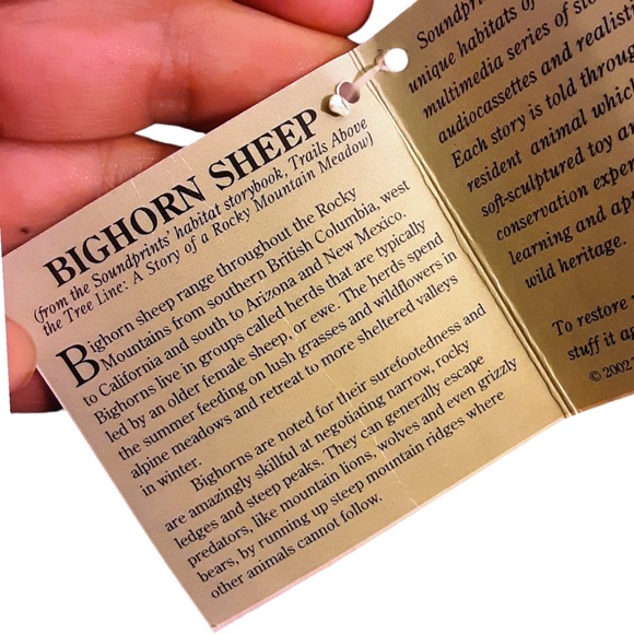 VTG NWT Realistic Bighorn Sheep Plush from Soundprint’s Storybook H2F - Picture 9 of 10